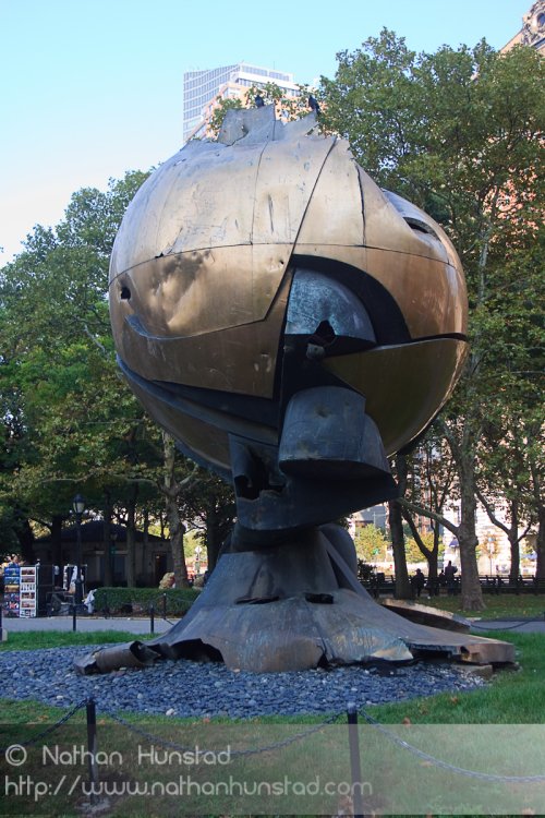 The Sphere, which was formerly in the World Trade Center Plaza
